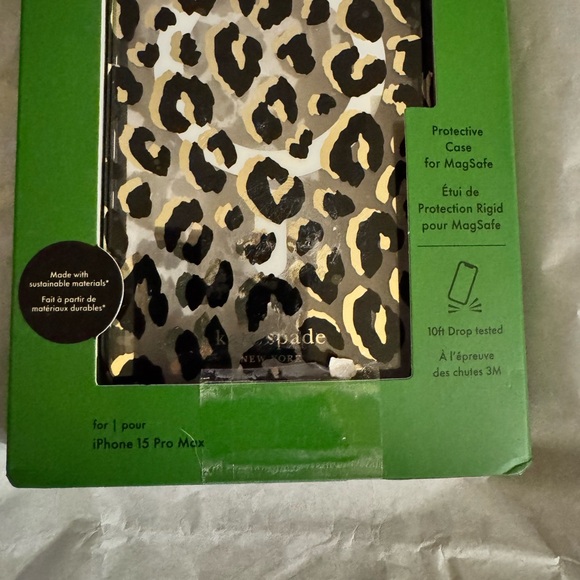 Kate Spade Leopard Print Phone Case - Black, Brown, and Gold-open box - Picture 10 of 12